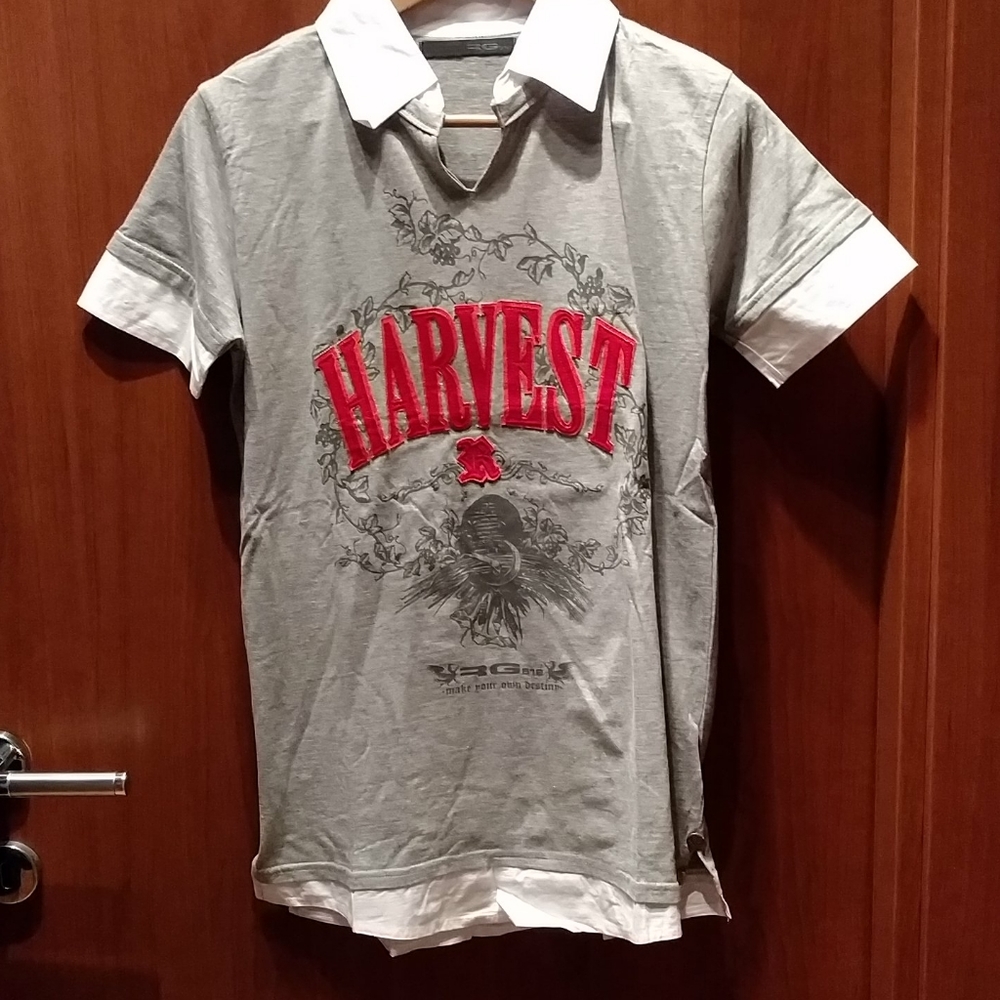 Grey Polo with White Features